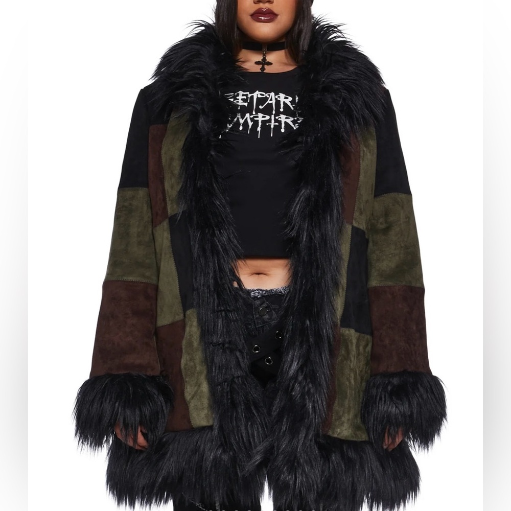 WIDOW hearing heartbeats faux suede coat